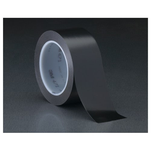 3M Vinyl Tape 471 Black 1/4″ × 36 yd 5.2 mil Individually Wrapped Conveniently Packaged - All Tool & Supply