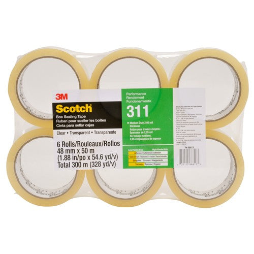 48mm × 50m Performance Box Sealing Tape Clear Alt Mfg # 68813 - All Tool & Supply